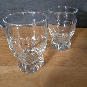 Vintage HYPNOTIQ Rocks 2 Cocktail Glasses with Embossed Logo